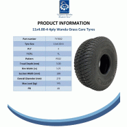 11x4.00-4 Tondeuse à gazon Pneus et jante acier P332 20mm Roulements 145kgs (Lot de 2)_5