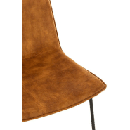 Chaise lounge RATRI - Velours ocre, pieds métal noir - Design industriel et confort optimal_5