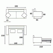 Canapé convertible NIGHT BULTEX - 140x195 cm - Polyuréthane graphite - Matelas confort 14 cm_5