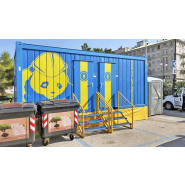 Conteneur douche et WC rapidement opérationnel