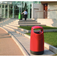 Poubelle publique en polyéthylène moulé - plastique recyclé - 90L - verrouillage clé triangulaire - nombreuses couleurs disponibles_6