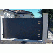 Portail coulissant plein finition aluminium - 3000 / 1300_5