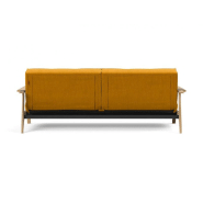 Innovation Living - Canapé-lit design Splitback Frej convertible 115x210 cm avec accoudoirs en bois - Tissu Elegance Burned Curry_5