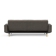 Canapé convertible Splitback Styletto avec accoudoirs - Pieds fuseau en chêne naturel - Tissu Flashtex Dark Grey - Lit 115x210 cm_5