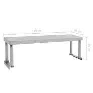 Vidaxl étagère de table de travail 120x30x35 cm acier inoxydable 51192_5