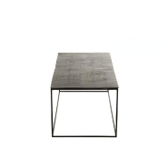 Table basse rectangulaire NIZI - métal noir et aluminium noir/vert - design moderne et fonctionnel_5