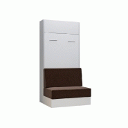 Lit escamotable blanc Dynamo Sofa - Canapé intégré marron - Couchage 90x200 cm - L : 205 cm_5