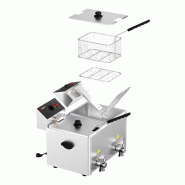 Friteuse électrique double 2 x 8L - avec robinet de vidange | GGM_5