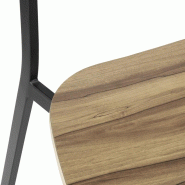 Chaises Beaufort en bois noyer et acier noir - Empilables - Lot de 2 - FU524 | Bolero_5