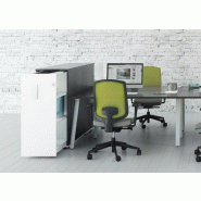 Ensemble de 4 postes Ogi A avec maxi caissons - MDD - Blanc, Noyer_5