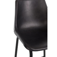 Chaise de bar Valona en cuir noir - élégance, confort et design industriel_5