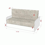 Armoire lit escamotable Dynamo Sofa - Canapé accoudoirs blanc mat et microfibre gris - Couchage 160x200 cm_5