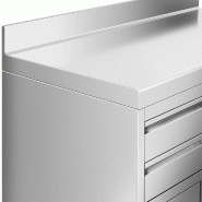 Meuble inox pour machine à café - 1000 x 600 mm - 2 tiroirs - Knock box_5