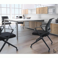 Chaise visiteurs avec assise pliante Plys - Mobel Linea - Noir, 1 siège_5