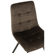 Chaise Milena marron - métal laqué noir et velours doux - design élégant et confortable_5