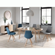 Lot de 2 chaises Sylvain en tissu gris - pieds en hêtre naturel - design chic et confortable_5