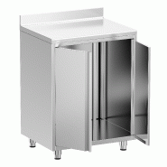 Meuble inox pour machine à café - 800 x 600 mm - Étagère réglable - 2 compartiments_5