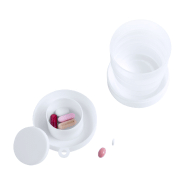 Mug pliable en plastique - avec pilulier et mousqueton - 220 ml - couleur blanc_5
