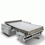 Canapé convertible express REAUMUR 140 cm - Matelas 16 cm haute résilience - Pieds luge Nabucka gris clair_5