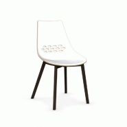 Lot de 2 chaises JAM W - Design moderne bicolore nougat - Piétement frêne teinté smoke - Fabrication italienne_5