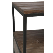 Table basse BAPITA - 2 tiroirs - Bois massif marron foncé et métal noir - Dimensions L120 x H61 x P50 cm_5