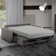 Canapé lit convertible 3-4 places MASTER - Ouverture express 160x197 cm - Matelas 18 cm - Sommier à lattes RENATONISI - Microfibre taupe_5