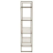 Étagère rectangulaire 4 niveaux TOTA - métal doré et planches en verre - L150 x H180 x P40 cm_5