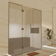 Kit de construction cabine de hammam - Paroi vitrée à carreler 180x120 avec générateur vapeur et accessoires inclus_5