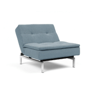 Innovation Living - Fauteuil design Dublexo convertible lit 90x115 cm - Pieds chromés - Tissu Soft Indigo_5
