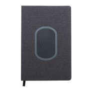 Porte-documents format A5 avec chargeur sans fil intégré 5W - polyester 300D - bloc-notes 80 feuilles inclus_5