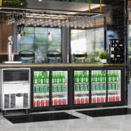 Arrière bar réfrigéré 2 portes coulissantes vitrées 220 litres | BKTG220SSN_5