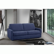 CANAPÉ CONVERTIBLE EXPRESS ECLIPSE 140CM MATELAS 18CM SOMMIER LATTES RENATONISI TWEED BLEU_5