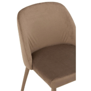Chaise de réunion CHEZA marron - Tissu aspect velours - Piétement métallique - Dimensions L58 x H80 x P51_5