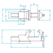 Étau d'établi 150 mm Unicraft - 6350150 - Base tournante 360° et enclumette intégrée_5