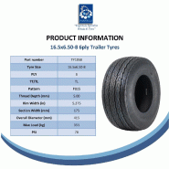 16.5x6.50-8 Trailer Tyres Wheel Assembly 4 Inch PCD Road Legal 355kgs (Set of 2)_5