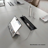 Table de réunion design X5 - Officity - Oui, Anthracite, Orme blanchi_5