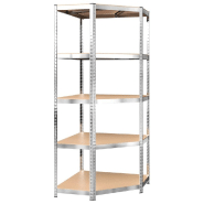 Vidaxl étagères à 5 niveaux 3 pcs argenté acier et bois d'ingénierie 3154192_5