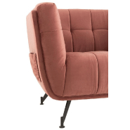 Fauteuil lounge Marianah - rose antique - structure bois et assise capitonnée en velours_5