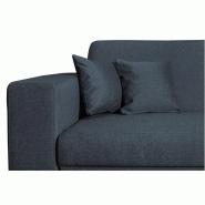 Canapé d'angle à droite convertible CABIRI - tissu bleu pétrole avec coffre de rangement et coussins d'appoint_5