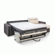 Canapé d'angle convertible express Canberra - Matelas 16 cm - Bicolore microfibre ivoire et gris anthracite - Fabrication italienne_5