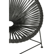 Fauteuil design Agafi en rotin noir - Forme œuf - Intérieur/Extérieur - Capacité 150 kg_5