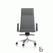 Fauteuil de direction Atos - Mobel Linea - cuir gris_5