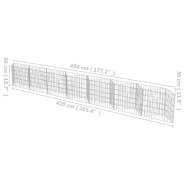 Vidaxl mur de gabion acier galvanisé 450 x 30 x 50 cm 143572_5