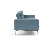 Canapé convertible design Dublexo Chrome avec accoudoirs - Lit 115x210 cm - Pieds chromés - Tissu Soft Indigo_5