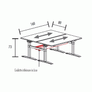 Bench vis-à-vis de 2 postes hauteur fixe goulotte incluse So Estella_5