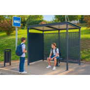 Abri bus Medium - Modulaire et personnalisable avec bois, verre et métal_5