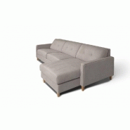Canapé d'angle Norway - Matelas 16 cm - Ouverture express - Sommier à lattes Renatonisi - Tweed crème_5