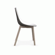 Lot de 2 chaises JAM W - design moderne - grège, coque bicolore et piétement en frêne naturel - fabrication italienne_5