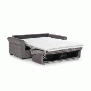 Canapé-lit convertible 3-4 places ROMANTICO - ouverture express 160x197x16 cm - polyuréthane gris clair_5