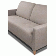 Canapé convertible OGGETTO - Matelas 16 cm - Système express - Sommier à lattes 160 cm - Velours beige - RENATONISI_5